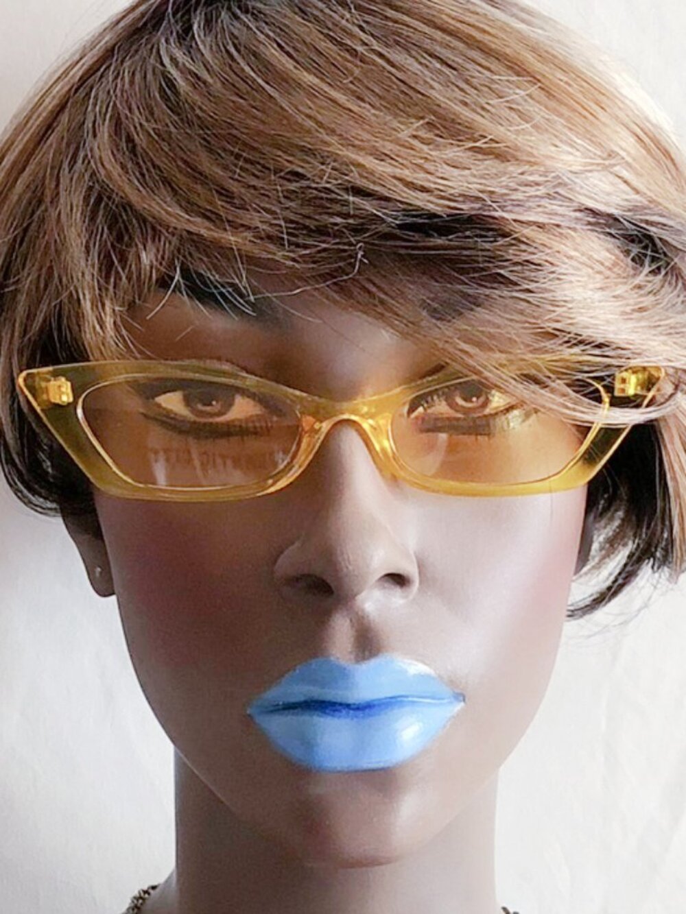 Transparent Lemon Yellow Slim Cat Eye Fashion Sunglasses